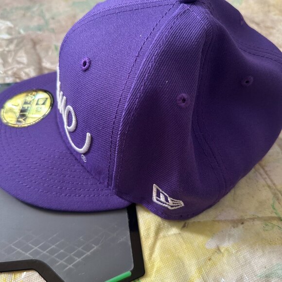 Supreme X New Era Purple Fitted Hat Size 7 1/4 57.7 cm - Picture 2 of 8